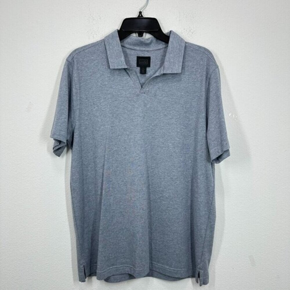 14th & Union Nordstrom Men's Light Blue V Neck Collared Polo Shirt Casual Preppy